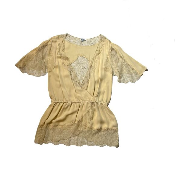 Foley + Corinna silk blouse top wrap lace beads - Picture 14 of 15